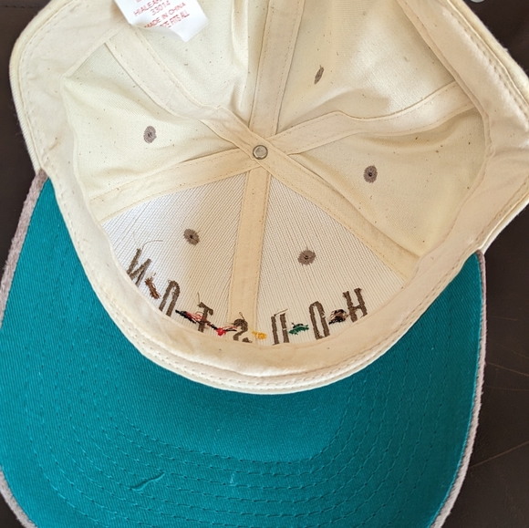 Houston, Texas Leather Strapped Hat - Beige & Brown-Steers, Stars, Boots, Cowboy - Picture 3 of 6